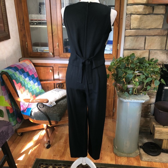 DBY SIZE 3 BLACK,WHITE,& OLIVE GREEN SLEEVELESS JUMPER TIE IN BACK LINED TOP - Picture 4 of 4